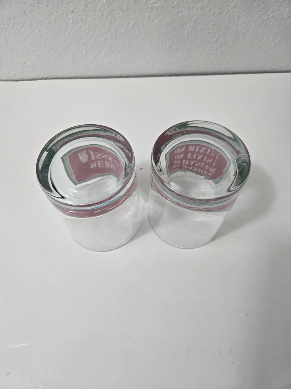 Holiday Glass Tumblers with Red & Green Plaque Design - Set of 2